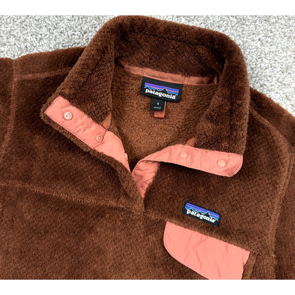 Patagonia Re-Tool Snap-T Pullover Womens S Moccasin Brown Polartec Thermal Pro - Picture 13 of 13